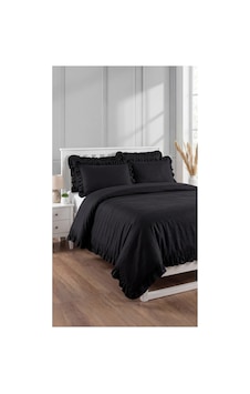 3 Parça Çarşafsız Pamuklu Kumaş Fırfırlı Çift Kişilik Nevresim Seti Siyah - 784822059 Siyah 3 Parça Çarşafsız Pamuklu Kumaş Fırfırlı Çift Kişilik Nevresim Seti Siyah - 784822059 Siyah
