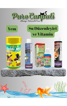 Purecanpati Japon Balığı Yem,mineral,vitamin,su Düzenleyici Seti Purecanpati Japon Balığı Yem,mineral,vitamin,su Düzenleyici Seti
