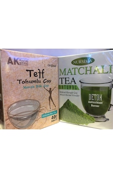 Nursima Matchalı Bitkisel Karışık Çay + Teff Tohumlu Karışık Bitki Çayı 40 Adet Nursima Matchalı Bitkisel Karışık Çay + Teff Tohumlu Karışık Bitki Çayı 40 Adet