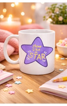 Buğz Shine Like A Star Motivasyon Mesajlı Mor Yıldız Tasarımlı Porselen Kupa Model 122 , Günlük Kullanım & Hediye Kupası Diğer Buğz Shine Like A Star Motivasyon Mesajlı Mor Yıldız Tasarımlı Porselen Kupa Model 122 , Günlük Kullanım & Hediye Kupası Diğer