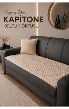 Kaymaz Taban Kapitone Koltuk Örtüsü Çekyat Koruyucu 70x190 Cm Krem Kaymaz Taban Kapitone Koltuk Örtüsü Çekyat Koruyucu 70x190 Cm Krem