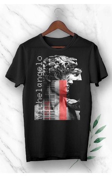 Flood Of Style Mitoloji David Heykel Baskılı Unısex T-shirt Siyah Flood Of Style Mitoloji David Heykel Baskılı Unısex T-shirt Siyah