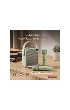 Çift Mikrofonlu 6 Ses Efektli 50 Watt Taşınabilir Bluetooth Hoparlör Yeşil - 874717452 Çift Mikrofonlu 6 Ses Efektli 50 Watt Taşınabilir Bluetooth Hoparlör Yeşil - 874717452