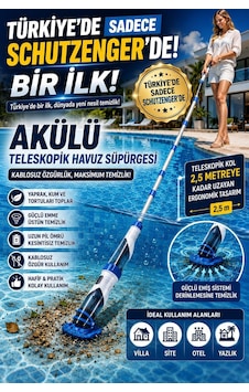 Şarjlı Akülü Teleskopik Havuz Süpürgesi 2,5 Metre Uzayan Kablosuz Güçlü Emişli Yaprak Kum Ve Tortu Temizleyici Şarjlı Akülü Teleskopik Havuz Süpürgesi 2,5 Metre Uzayan Kablosuz Güçlü Emişli Yaprak Kum Ve Tortu Temizleyici