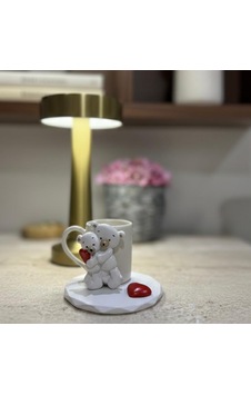 Sutasarimevi Özel Tasarım İsme Özel Ayı Temalı Kahve Fincanı Modeli Beyaz Sutasarimevi Özel Tasarım İsme Özel Ayı Temalı Kahve Fincanı Modeli Beyaz