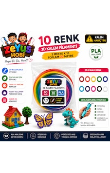 Zeyus Filament 10 Renk 3 Metre 3d Kalem Filamenti Zeyus Filament 10 Renk 3 Metre 3d Kalem Filamenti