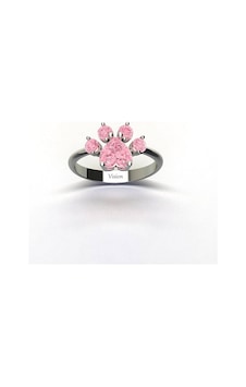 Gümüş Kedi Patisi Yüzük Pembe Taşlı Gümüş Kedi Patisi Yüzük Pembe Taşlı
