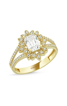 Baget Yüzük Altın Çiçek Tasarım 0,50 Karat 416290743 Baget Yüzük Altın Çiçek Tasarım 0,50 Karat 416290743