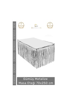 Masaeteği Doğum Günü Parti Dekorasyonu Parlak Püsküllü Kalite 70x250 Metalize Masa Eteği Gümüş Çok Renkli Masaeteği Doğum Günü Parti Dekorasyonu Parlak Püsküllü Kalite 70x250 Metalize Masa Eteği Gümüş Çok Renkli