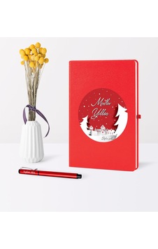 Kişiye Özel Yılbaşı Mutlu Yıllar Temalı Kırmızı Defter Kalem Seti - 1 Kişiye Özel Yılbaşı Mutlu Yıllar Temalı Kırmızı Defter Kalem Seti - 1