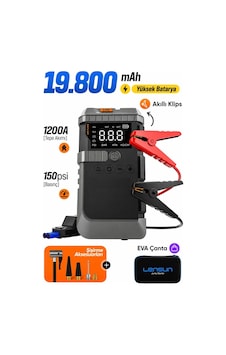 Jump Starter 19800 Mah Akü Takviyeli Hava Kompresörü Powerbankli Led Lambali Ls 99 Jump Starter 19800 Mah Akü Takviyeli Hava Kompresörü Powerbankli Led Lambali Ls 99