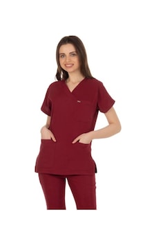 Unisex Likralı Bordo Doktor / Hemşire Forması