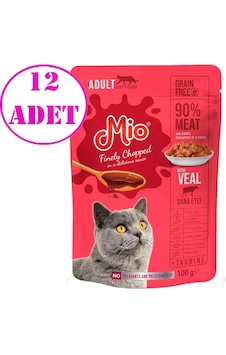 Mio Kedi Yaş Mama Dana Etli 100 Gr 12 Ad