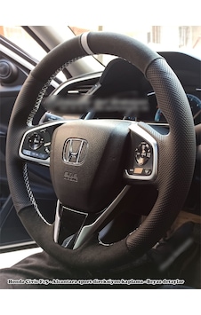 Honda Civic Fc5 Araca Özel Direksiyon Kılıfı Nokta Tüylü Alcantr Honda Civic Fc5 Araca Özel Direksiyon Kılıfı Nokta Tüylü Alcantr