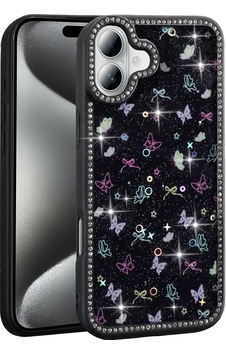 Apple Uyumlu iPhone 16 Kılıf Taşlı Ve Simli Tasarım Zore Azra Kapak Apple Uyumlu iPhone 16 Kılıf Taşlı Ve Simli Tasarım Zore Azra Kapak