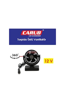 Carub Vantilatör 12v Torpido Üstü Tekli Fan Ayarlı Carub Vantilatör 12v Torpido Üstü Tekli Fan Ayarlı