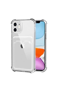 Apple iPhone Uyumlu 11 Kapak Kamera Korumalı Kartlıklı Darbe Emici Özellikli Şeffaf Silikon Kılıf Apple iPhone Uyumlu 11 Kapak Kamera Korumalı Kartlıklı Darbe Emici Özellikli Şeffaf Silikon Kılıf