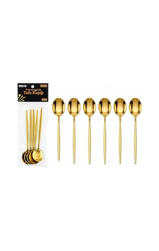 6 Parça Tatlı Kaşığı Seti - Gold Renk - Paslanmaz Çelik Çok Renkli 6 Parça Tatlı Kaşığı Seti - Gold Renk - Paslanmaz Çelik Çok Renkli