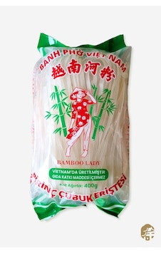 Bamboo Lady Pirinç Çubuk Eriştesi 5 MM Rice Stick Noodle 400 G