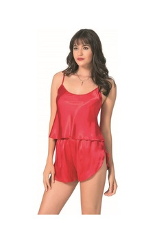İkikareshop Kırmızı Saten Babydoll Şort Takımı Zarif Kadın Gece Giyim Çok Renkli İkikareshop Kırmızı Saten Babydoll Şort Takımı Zarif Kadın Gece Giyim Çok Renkli