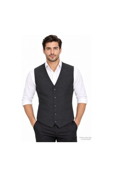 Mentor Regalo Erkek Yelek V Yaka Siyah İnce Çizgili 56107 Mentor Regalo Erkek Yelek V Yaka Siyah İnce Çizgili 56107
