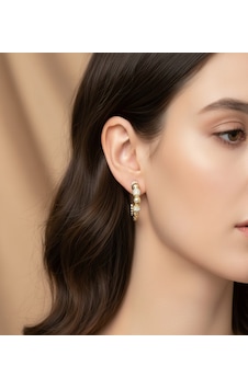 Xuping Özel Seri Zirkon Taşlı Topçuklu Çelik Küpe Gold Xuping Özel Seri Zirkon Taşlı Topçuklu Çelik Küpe Gold