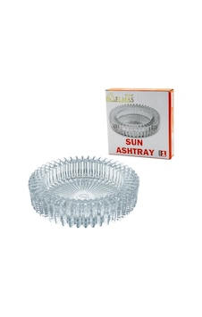 Ashtray Glass Elmas Mr-813 Güneş Küllük Y: 3.2cm Çap: 14.5cm Brkt-489764 Yuvarlak Sun Ashtray Cam