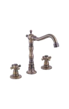 Antik Pirinç Lüx Ankastre 3 Delikli Koç Kuğu Lavabo Bataryası