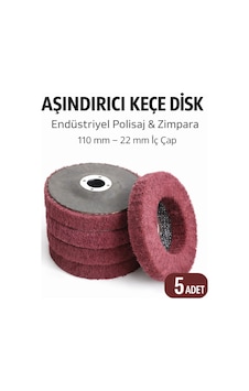 Senbang Aşındırıcı Keçe Disk 110 Mm 22 Mm İç Çap Endüstriyel Polisaj Ve Zımpara Diski 5 Adet Senbang Aşındırıcı Keçe Disk 110 Mm 22 Mm İç Çap Endüstriyel Polisaj Ve Zımpara Diski 5 Adet