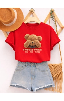 Unisex Suprıse Moment Oversize T-shirt Kırmızı