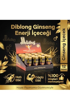 Diblong Ginseng +18 Performans Enerji İçeceği - 12 Adet Gizli Gönderim Diblong Ginseng +18 Performans Enerji İçeceği - 12 Adet Gizli Gönderim
