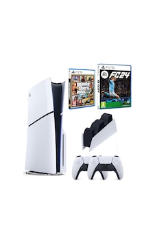 Sony Playstation 5 Slim + 2 Dualsense Kol + Şarj İstasyonu + 2 Oyun (İthalatçı Garantili) Sony Playstation 5 Slim + 2 Dualsense Kol + Şarj İstasyonu + 2 Oyun (İthalatçı Garantili)