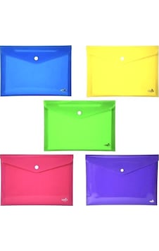 Umix Çıtçıtlı Zarf Dosya A4 5'li Neon Renkler 300 Mikron Kalınlık Umix Çıtçıtlı Zarf Dosya A4 5'li Neon Renkler 300 Mikron Kalınlık