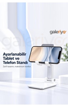 Galeriyo Katlanabilir Ayarlanabilir Tablet Ve Telefon Standı Beyaz Galeriyo Katlanabilir Ayarlanabilir Tablet Ve Telefon Standı Beyaz