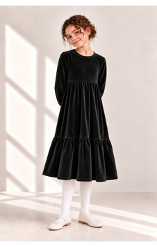 Angel&co. Girls Clothing Kadife Kız Çocuk Midi Elbise Siyah Siyah Angel&co. Girls Clothing Kadife Kız Çocuk Midi Elbise Siyah Siyah