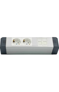 Amp Connect Alüminyum Profil Yatay Donatılmış Brotik 2'li Blok Priz + 2 Cat3 Telefon Veya Cat5 Cat6 Data Prizi Amp Connect Alüminyum Profil Yatay Donatılmış Brotik 2'li Blok Priz + 2 Cat3 Telefon Veya Cat5 Cat6 Data Prizi