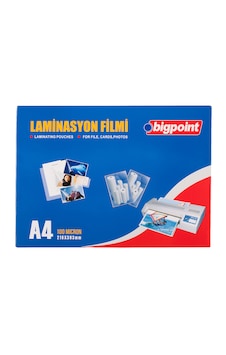 Bigpoint Laminasyon Filmi A4 100 Mikron 100'lü Kutu Bigpoint Laminasyon Filmi A4 100 Mikron 100'lü Kutu