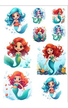 Deniz Kızı Sticker Set 9 Parça