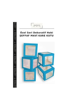 Özel Seri Dekoratif Hobi Şeffaf Mavi Kare Kutu Çok Renkli Özel Seri Dekoratif Hobi Şeffaf Mavi Kare Kutu Çok Renkli