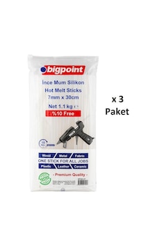 Bigpoint Mum Çubuk Silikon İnce 7mm X 30cm 1.1 Kilogram X 3 Paket