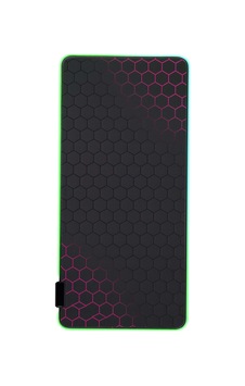 Rgb Kırmızı Petek Mouse Pad 80x30 Kaydırmaz Oyuncu Ofis Ev Mousepad Etrafı Işıklı Mousepad