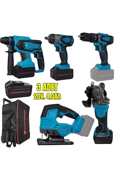 Catpower CAT4150 Kömürsüz Akülü Set Darbeli Vidalama + Kırıcı-delici + Avuç Taşlama + Somun Sıkma + Dekupaj Makinesi Catpower CAT4150 Kömürsüz Akülü Set Darbeli Vidalama + Kırıcı-delici + Avuç Taşlama + Somun Sıkma + Dekupaj Makinesi