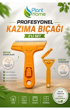 2 Li Profesyonel Kazıma Bıçağı Seti Büyük Ve Küçük Cam Seramik Ocak, Cam, Kapı Pencere Kazıyıcı Sökücü