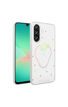 Samsung Uyumlu Galaxy A36 Kılıf Şeffaf Figürlü Zore Folk Sert Kapak Çilek Samsung Uyumlu Galaxy A36 Kılıf Şeffaf Figürlü Zore Folk Sert Kapak Çilek