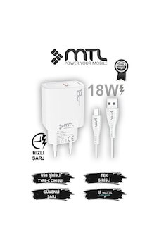 18w Qc 3.0 Destekli Hızlı Şarj Usb Adaptör + Type-c Usb Kablo Şarj Cihazı Seti Mt1312 18w Qc 3.0 Destekli Hızlı Şarj Usb Adaptör + Type-c Usb Kablo Şarj Cihazı Seti Mt1312