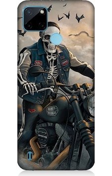 Realme C21y Uyumlu İskelet Motosiklet Desenli Silikon Kılıf Realme C21y Uyumlu İskelet Motosiklet Desenli Silikon Kılıf