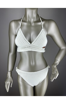 İvita Krem Rengi Dantel Detaylı Çok Tarz El Yapımı Tığ Örgüsü Bikini