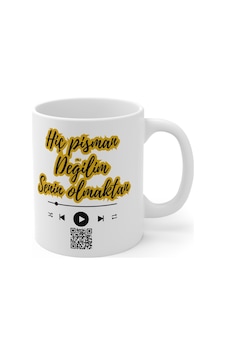 Mrn - Hiç Pişman Değilim Senin Olmaktan Qr Kodlu Baskılı Yazılı Kupa Bardak Beyaz - Çok Renkli Mrn - Hiç Pişman Değilim Senin Olmaktan Qr Kodlu Baskılı Yazılı Kupa Bardak Beyaz - Çok Renkli