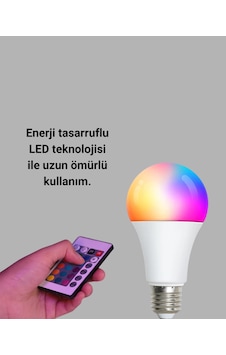 Rgb Uzaktan Kumandalı Led Ampul 16 Renk Dekoratif Aydınlatma Çokrenkli Rgb Uzaktan Kumandalı Led Ampul 16 Renk Dekoratif Aydınlatma Çokrenkli