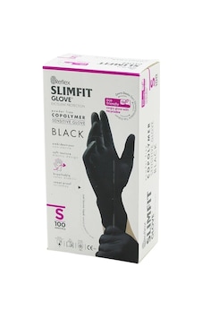 Reflex Slimfit Glove Kod-033 S Siyah Pudrasız Muayene Eldiven 100lü Bx40 Reflex Slimfit Glove Kod-033 S Siyah Pudrasız Muayene Eldiven 100lü Bx40